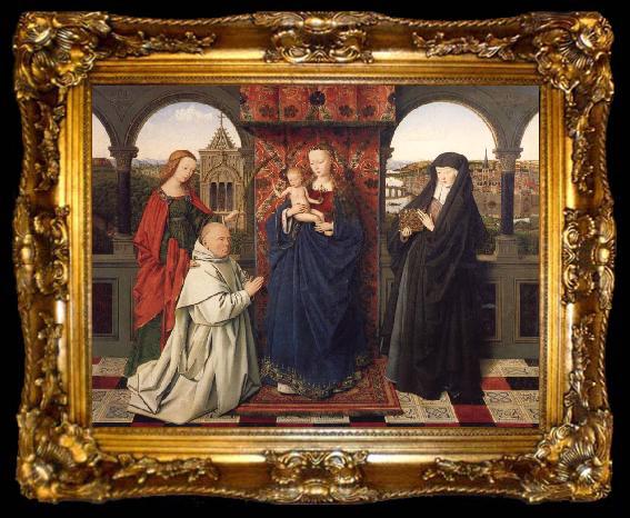 framed  Jan Van Eyck Virgin and child,with saints and donor, ta009-2
